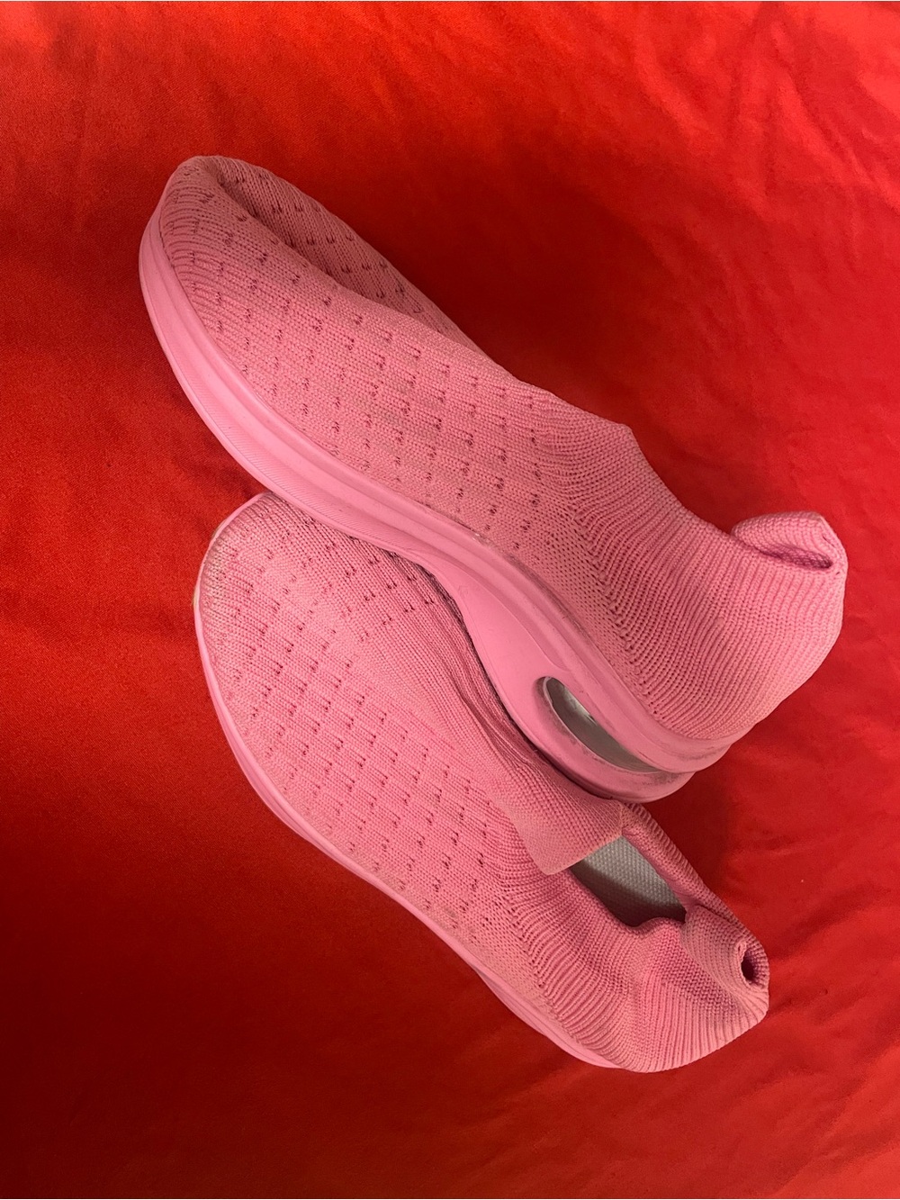 Comfort Knit Slip-On Sneakers - Pink